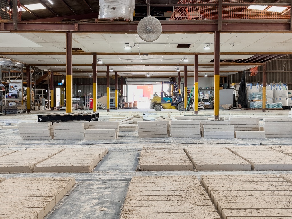Bricks drying at the Natural Brick Co workshop.
