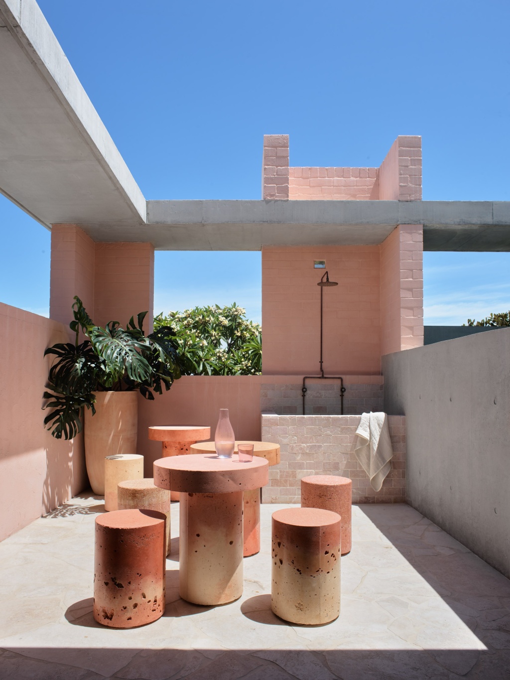 Alexander House Courtyard and Outdoor Shower.
