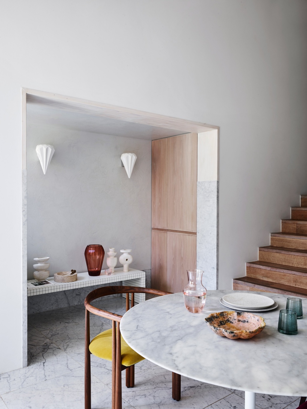 Bondi Junction House Table Setting and Console Alcove.