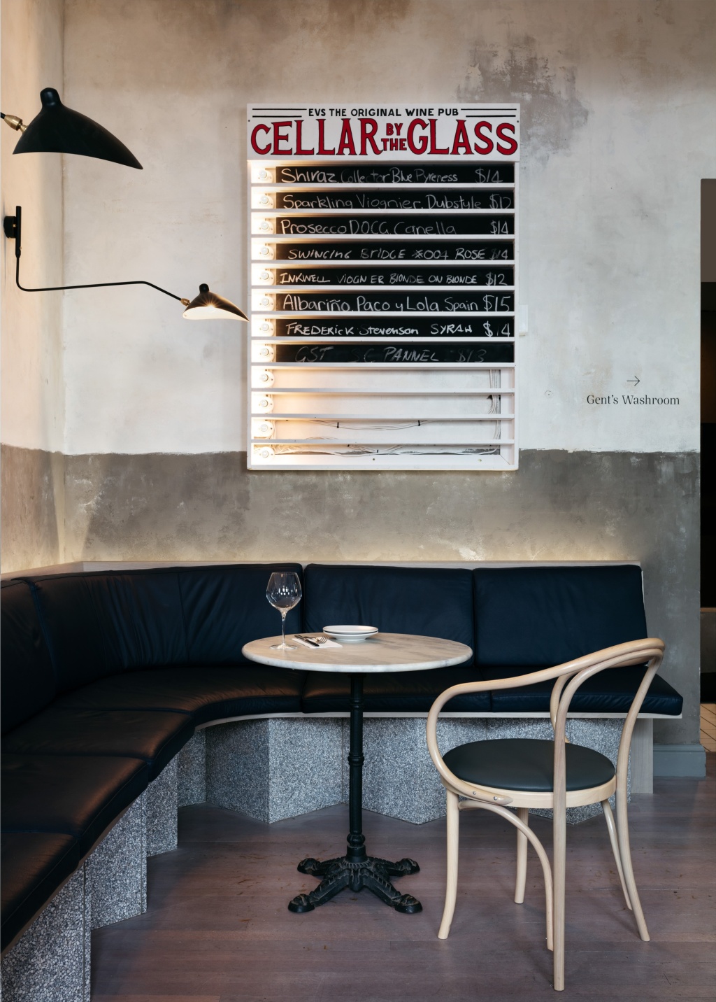 East Village Hotel Banquette and Bar Table.