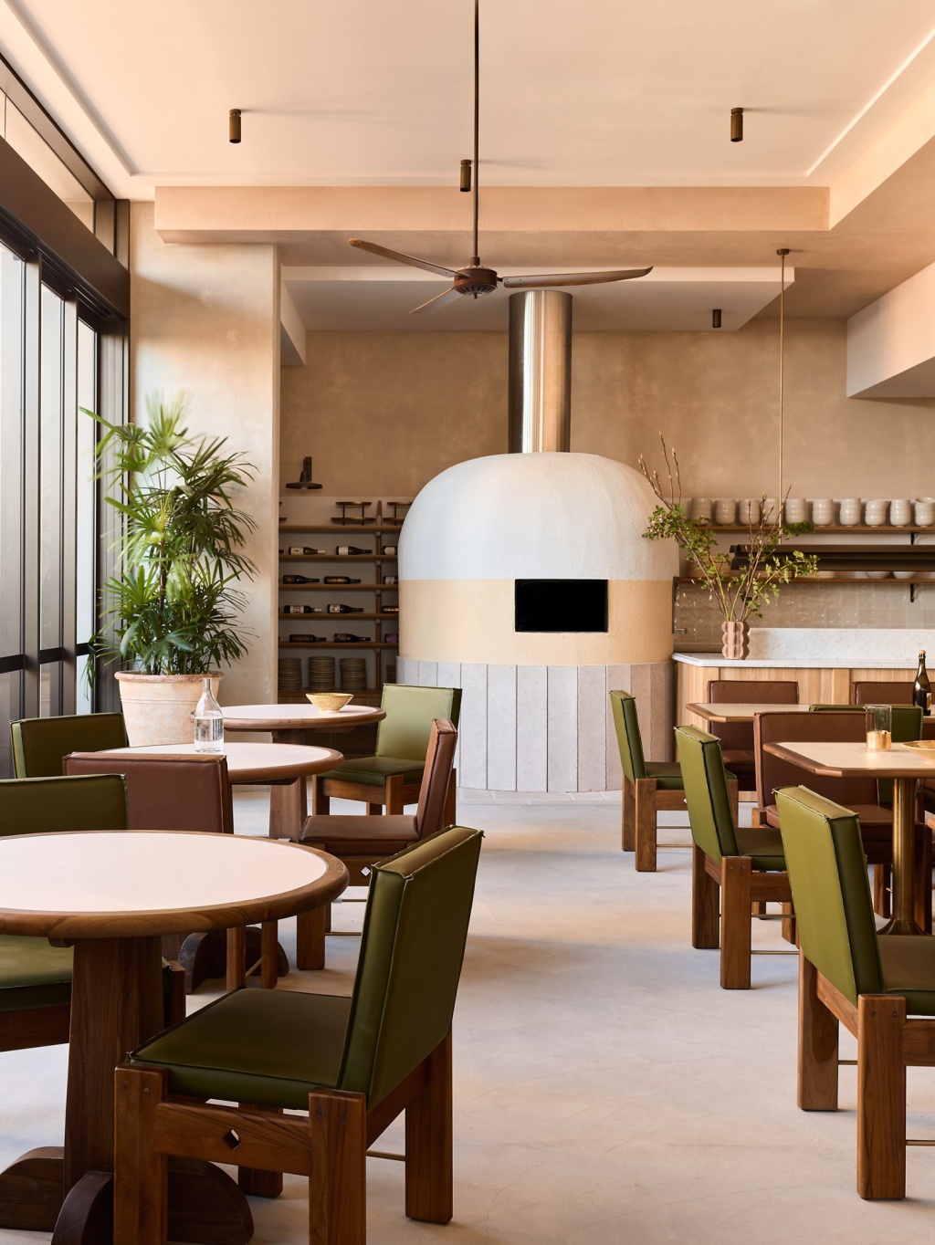 Pizza oven and dining seating at Haven, Mondrian Gold Coast.