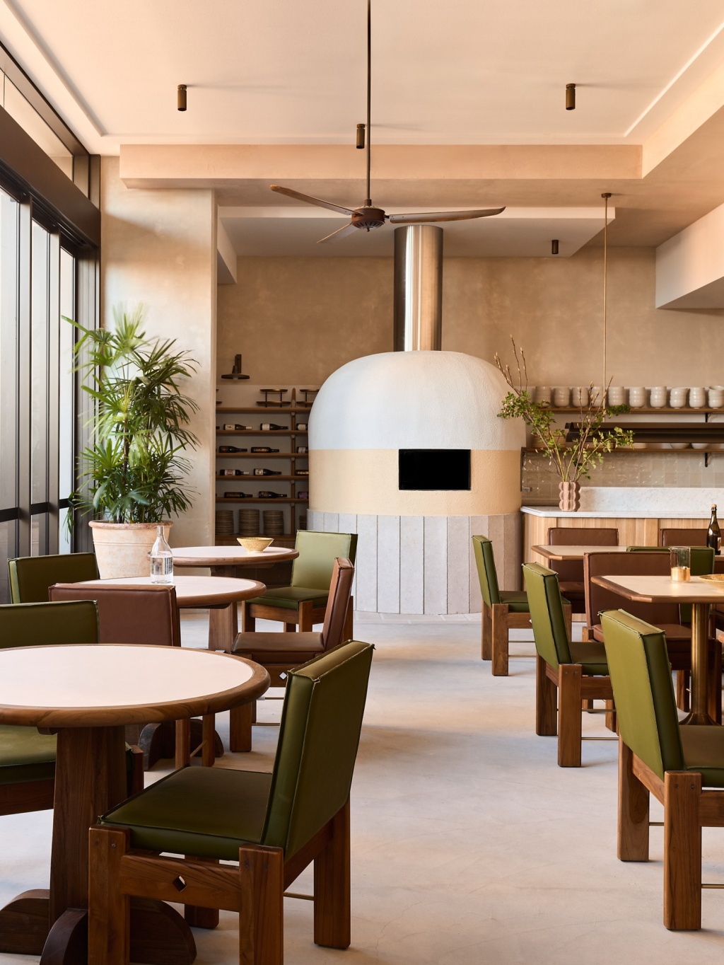 Pizza oven and dining seating at Haven, Mondrian Gold Coast.