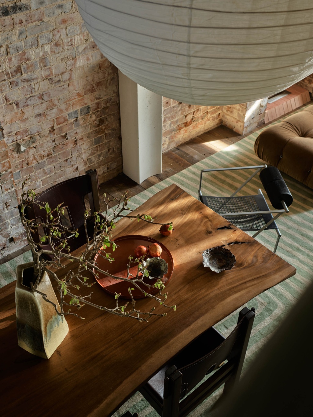 Overhead view of the boardroom table in The A&CO. Workshop.